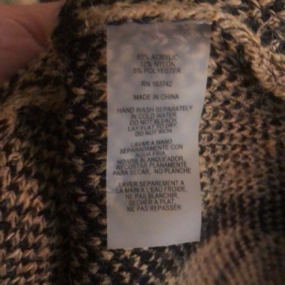 Sioni geometric print long hooded open front cardigan size small - Picture 5 of 5